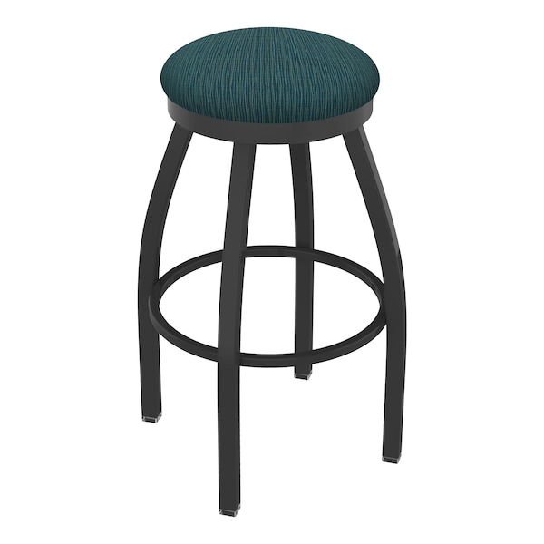 25" Swivel Counter Stool, Pewter Finish, Graph Tidal Seat